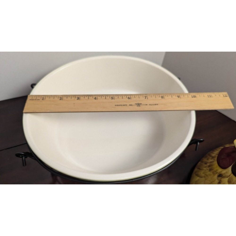 Temp-tations Tara Old World Chicken Covered Baker Roaster Dish with Stand 11in - Picture 14 of 15
